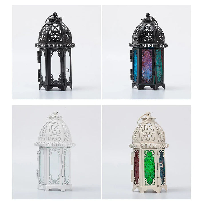 Lanterne à bougie | Design oriental | Fer & verre | 17 cm