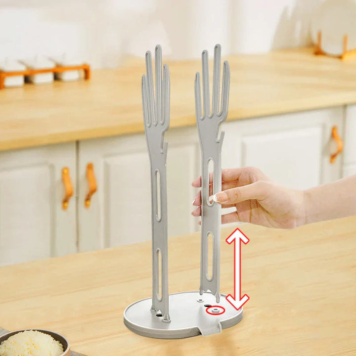 TROCKINO Support de séchage pour gants de cuisine | Support à gants & égouttoir | Gain de place & Hygiénique | 34×16×13 cm