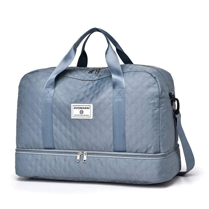 Raumio TravelFlex Sac de voyage léger avec motif en losange | Grand sac de sport et de week-end avec compartiment à chaussures et compartiment humide | Adapté aux bagages à main et pliable