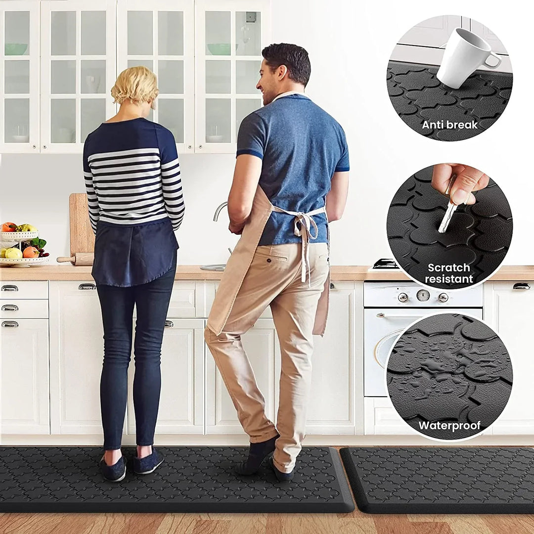 Tapis de cuisine Comfura anti-fatigue | Tapis de standing rembourré en mousse à mémoire | Antidérapant & Imperméable | Tapis de confort pour évier & espace de travail