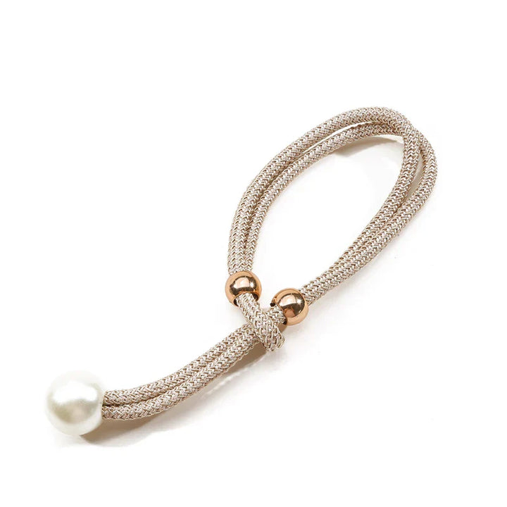 Ruban décoratif Perlina | Avec perles en plastique et détail floral | 52 × 3 cm | Pour cadeaux, déco & projets DIY