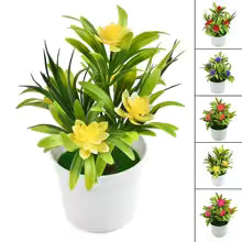 DekoBlüte Lotus | Fleur artificielle avec feuilles & pot de fleurs | 18 cm | Toujours frais