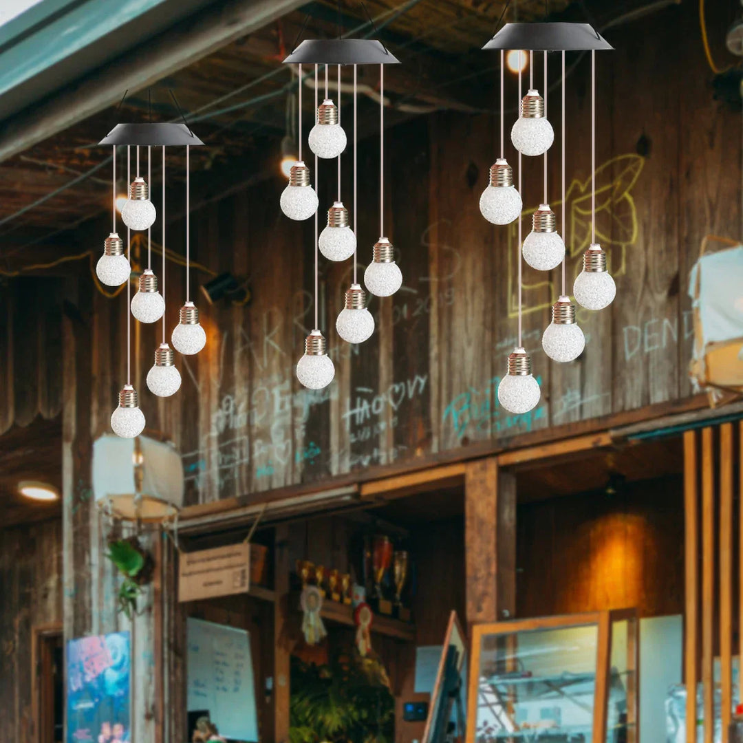 Lunaris Jeu de Lumières Solaire Mobile LED-Boule | Changement de Couleur & Résistant aux Intempéries | Lampe Suspendue pour Jardin & Balcon