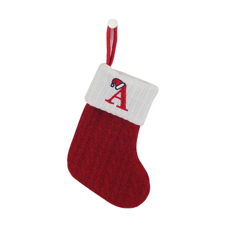Chaussette de Noël SnowKnit | Tricotée avec un motif de flocons de neige | Décoration de Noël & idée cadeau | 25×15 cm