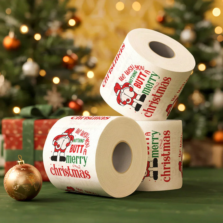 Papier toilette de Noël FestivaRoll | Papier à motif amusant | Bonne année 2026 | Décoration & fournitures de fête