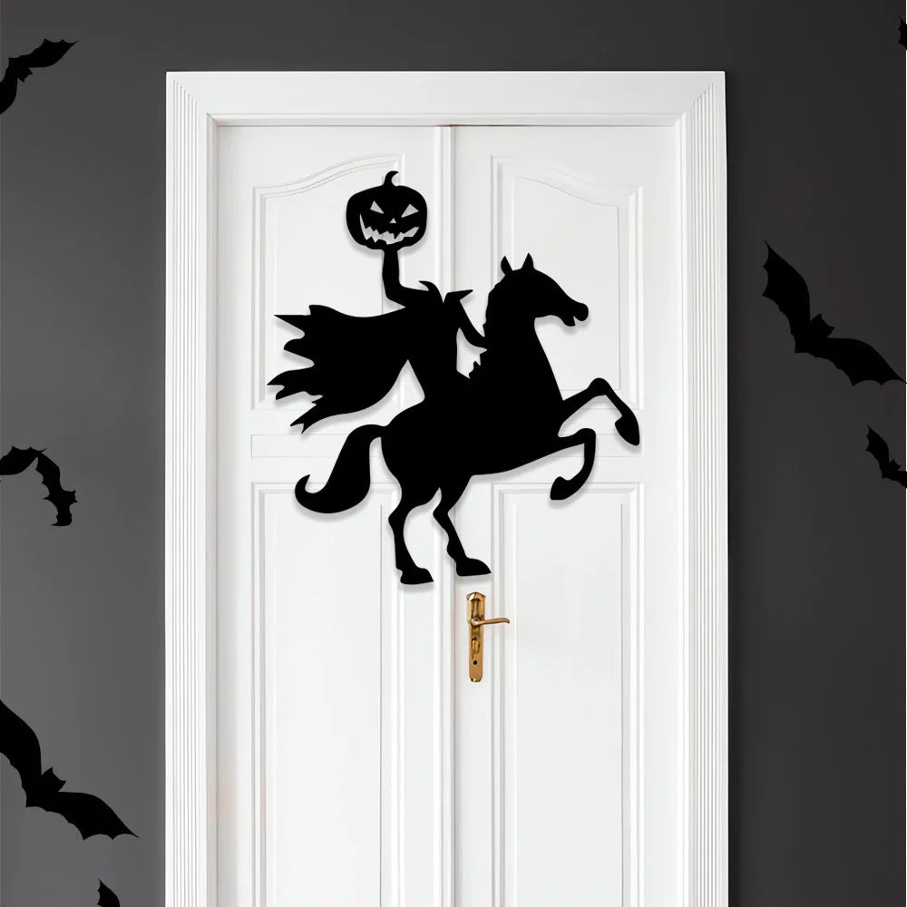 Halloween-Deko SpookyStick | Autocollants en feutre pour portes, fenêtres et murs | Citrouille, fantôme, chapeau de sorcière & main de squelette