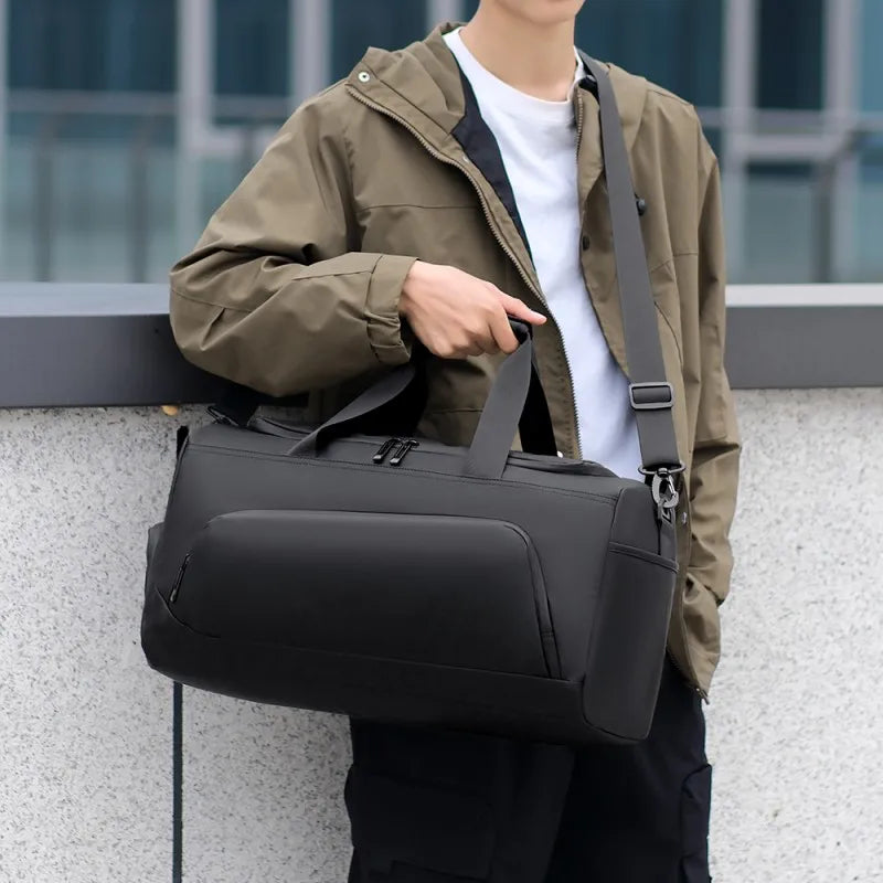 Sac de sport Veltrix ProCarry | Grand sac de voyage en PU avec compartiment à chaussures | Plusieurs poches | 50×25×22 cm | Pour le fitness, les vacances et le quotidien