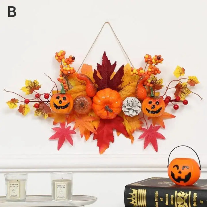 Autumnia | Guirlande Citrouille-Érable | Décoration d'Automne & Halloween | 1 pièce