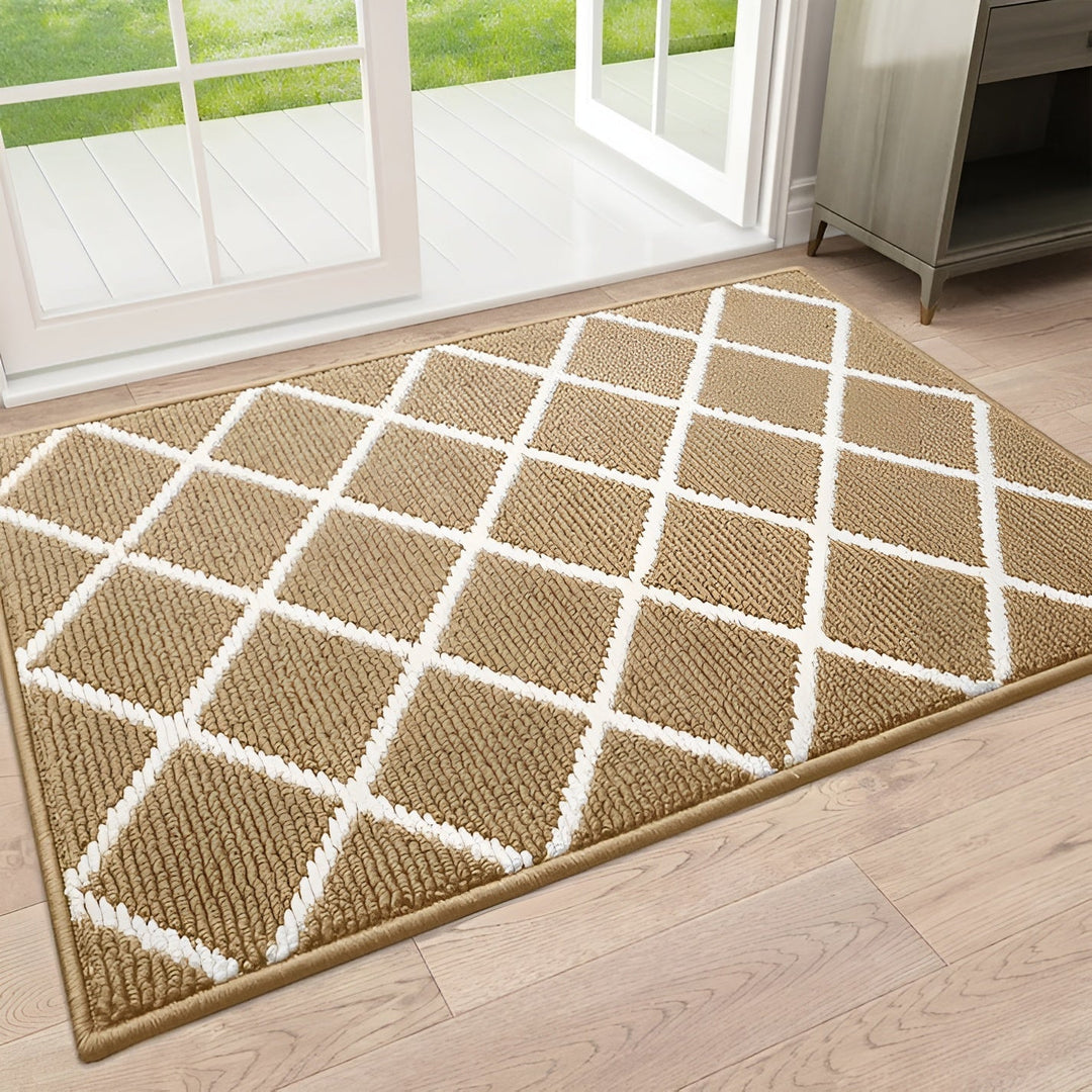 Tapis d'entrée SafeStep | Design à carreaux | Antidérapant & Absorbant | Facile à entretenir | Différentes tailles