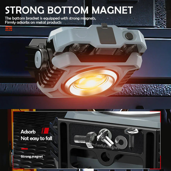 Lampe de travail TektorBeam LED 1500 Lumens | Rechargeable & Magnétique | Dimmable en continu | Étanche IP66