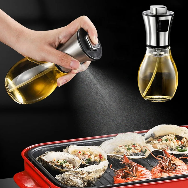 CulinaMist Pro  Pulvérisateur d'huile 200 ml | Brume fine & buse améliorée | Pour huile, vinaigre & jus de citron | Acier inoxydable & verre