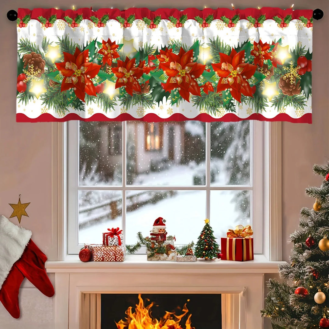 Rideaux courts de Noël NoëlHome | Décoration festive pour fenêtres | 100 % Polyester | Pour cuisine et salle de bain | Collection de Noël 2025