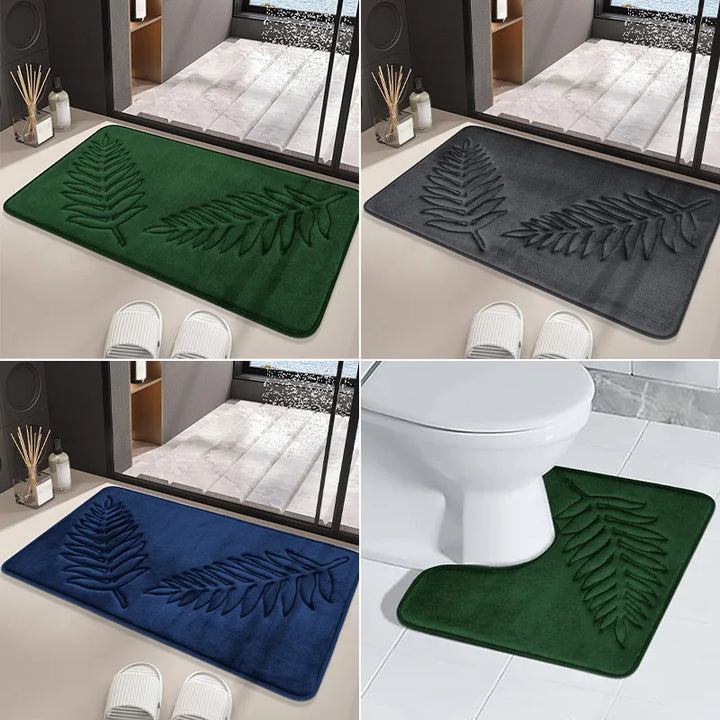 Set de Tapis de Bain SoftLuxe 3 pièces | Mousse à Mémoire & Coral-Fleece | Antidérapant & Sèche Rapidement | Lavable