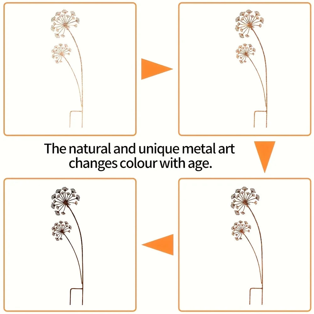 Florandis Pièce de jardin en métal en forme de fleur | Tige décorative pour balcon, parterre et pot de fleurs | Résistante aux intempéries et riche en détails