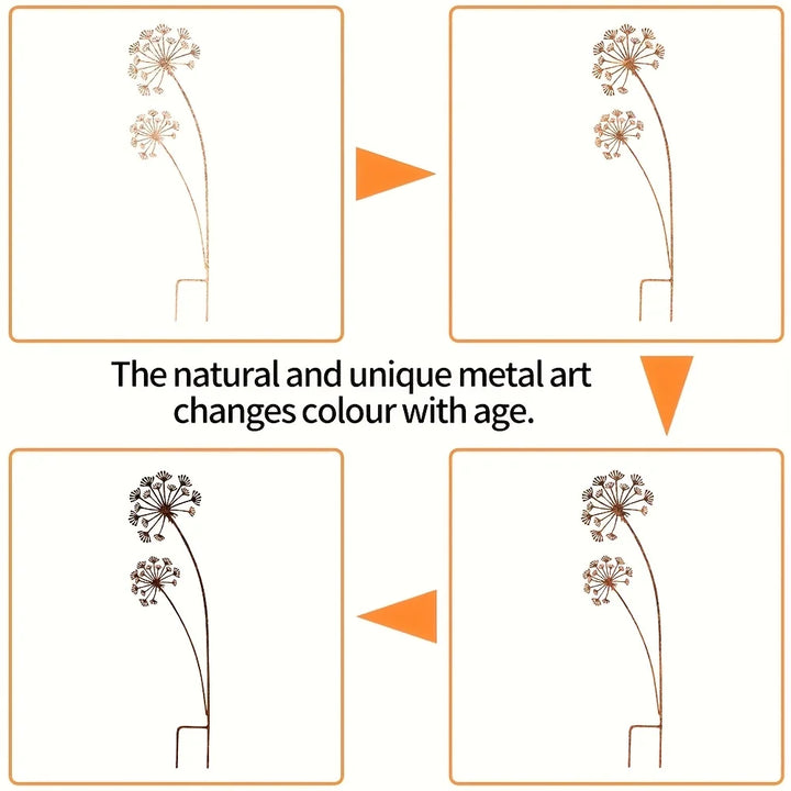 Florandis Pièce de jardin en métal en forme de fleur | Tige décorative pour balcon, parterre et pot de fleurs | Résistante aux intempéries et riche en détails