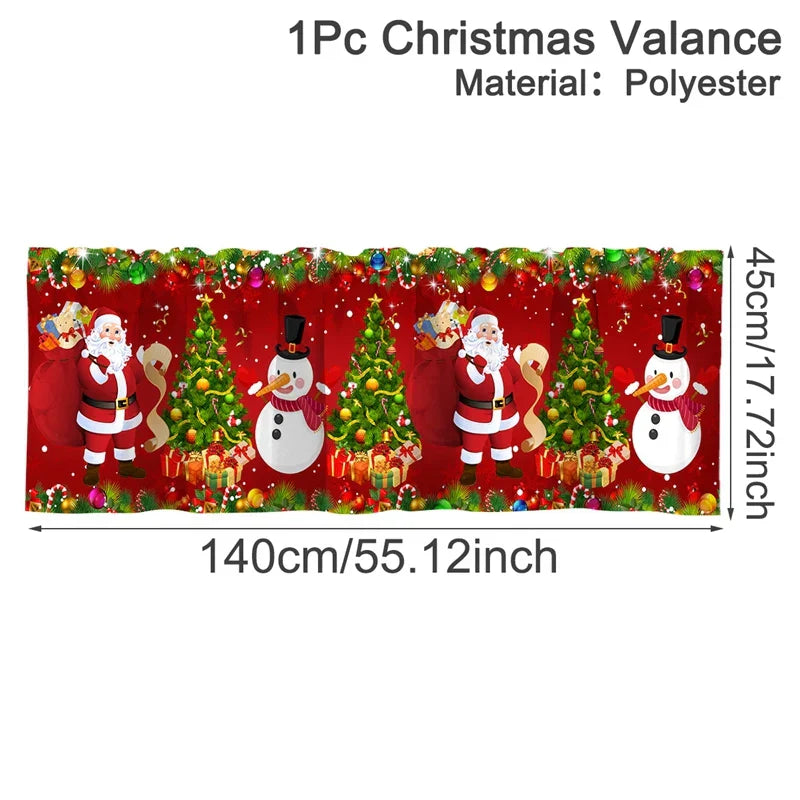 Rideaux courts de Noël NoëlHome | Décoration festive pour fenêtres | 100 % Polyester | Pour cuisine et salle de bain | Collection de Noël 2025