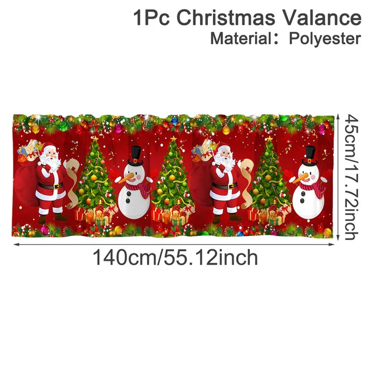 Rideaux courts de Noël NoëlHome | Décoration festive pour fenêtres | 100 % Polyester | Pour cuisine et salle de bain | Collection de Noël 2025