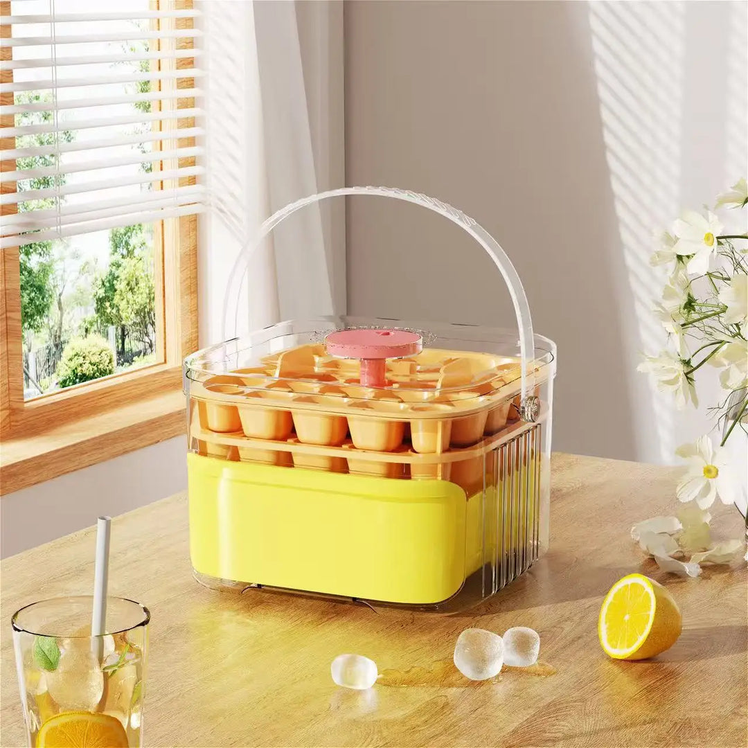 Moule à glaçons Frostina | 50 glaçons à la fois | Boîte de rangement à double couche | Compatible alimentaire & Réutilisable