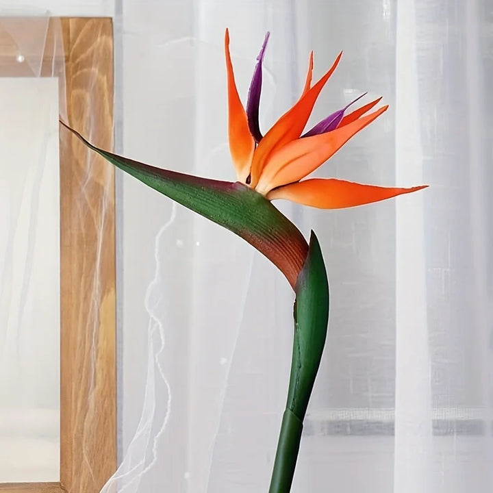 Floriva Ensemble de 3 Fleurs Artificielles de Strelitzia | Fleurs Oiseau de Paradis | Tiges de 24,5 cm | Décoration pour la Maison, Bureau & Événements