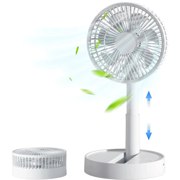 Ventilateur pliant AeroFold | Ventilateur USB à 4 vitesses avec minuterie | Compact & Silencieux | Pour intérieur & extérieur