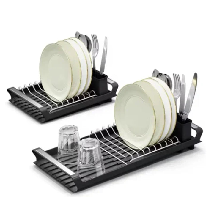 DryFlex Égouttoir télescopique | Extensible | Avec porte-couverts | Rangement de cuisine compact
