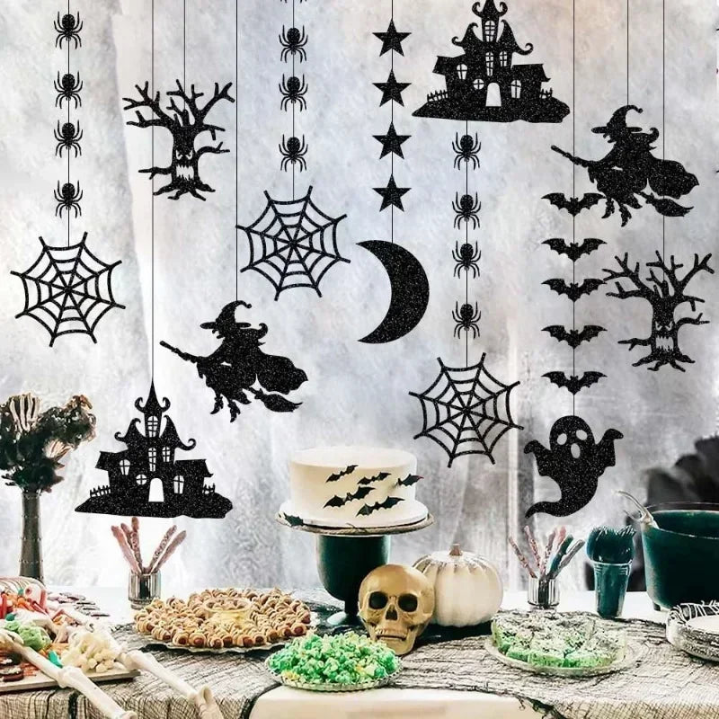 HexaSpook Décoration Suspendue | Set de Halloween 6 pièces | Fantômes & Sorcières | Pour Maison & Fête