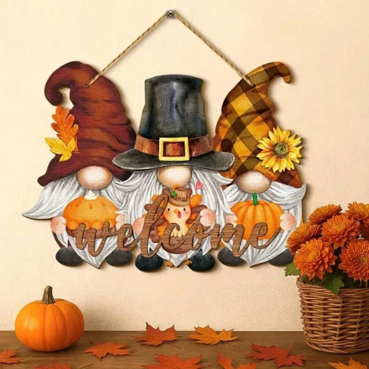 Panneau en bois SunnyFall | Décoration d'automne avec tournesols | Panneau suspendu 2D | Pour l'intérieur et l'extérieur