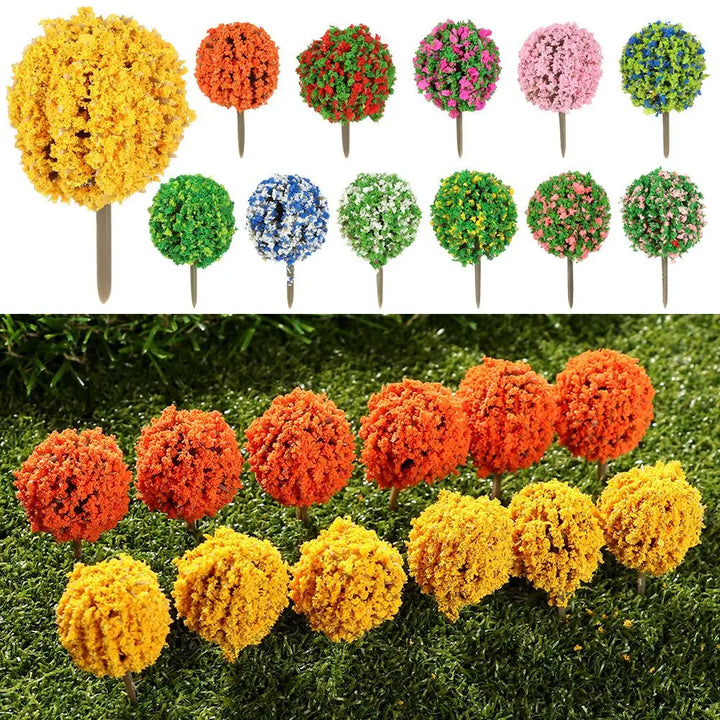 Set de Modèles d'Arbres Miniatures ScenaFlor | 10 pièces | Pour Modélisme & Aménagement Paysager | Petits Arbres Décoratifs en Plastique