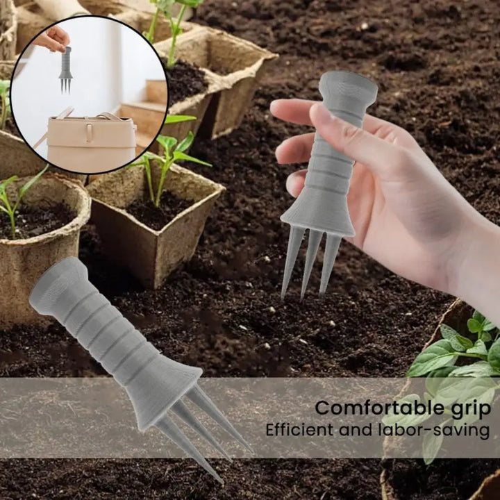 Aergrow Aérateur de sol à main en plastique | Compact & Efficace | 14,7 × 5 cm | Pour pelouses, parterres et surfaces de plantation