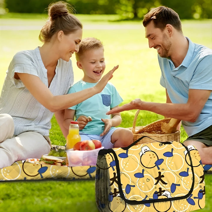 Tapis de jeu pour bébé pliable Wanderlino | Rembourré & Imperméable | Pour l'extérieur & à la maison | Inclus : Sac de transport
