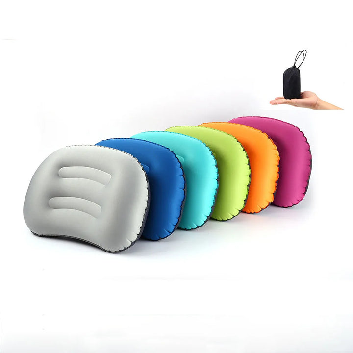 AirNest Coussin de Camping Gonflable | Compressible & Pliable | Support de Cou pour Camping, Randonnée & Voyage