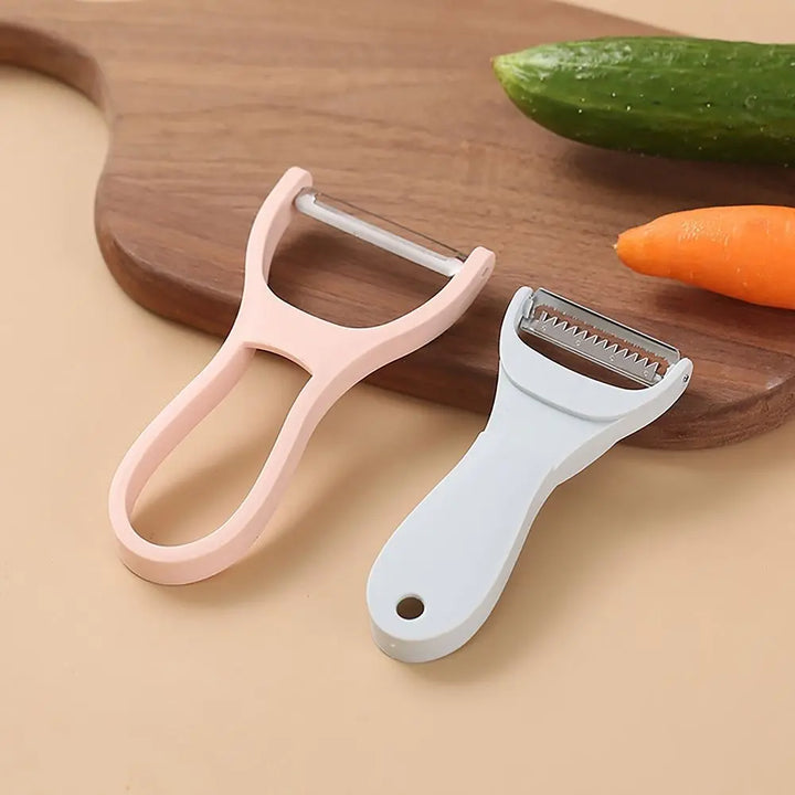 Éplucheur 2-en-1 Skandora PeelCut pour fruits et légumes | Éplucheur en acier inoxydable amovible au style nordique | 14 × 7 cm / 12 × 5,5 cm