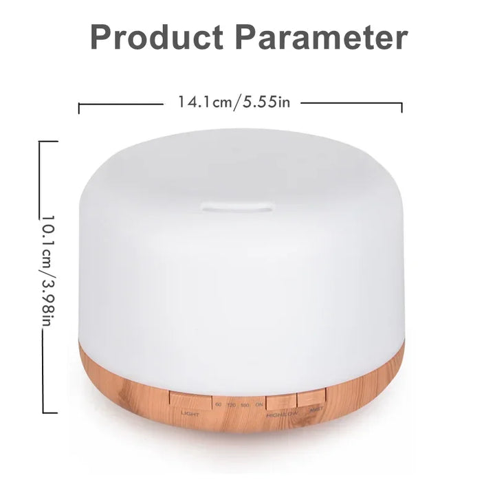 Diffuseur d'arôme Mini Aromora | 500 ml | Aspect bois | Ultrason & veilleuse LED | Fonctionnement USB