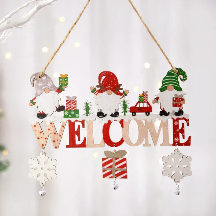 Décoration de Noël Gnome Nordique | Bois | Père Noël fait main | Décoration pour arbre, porte & maison