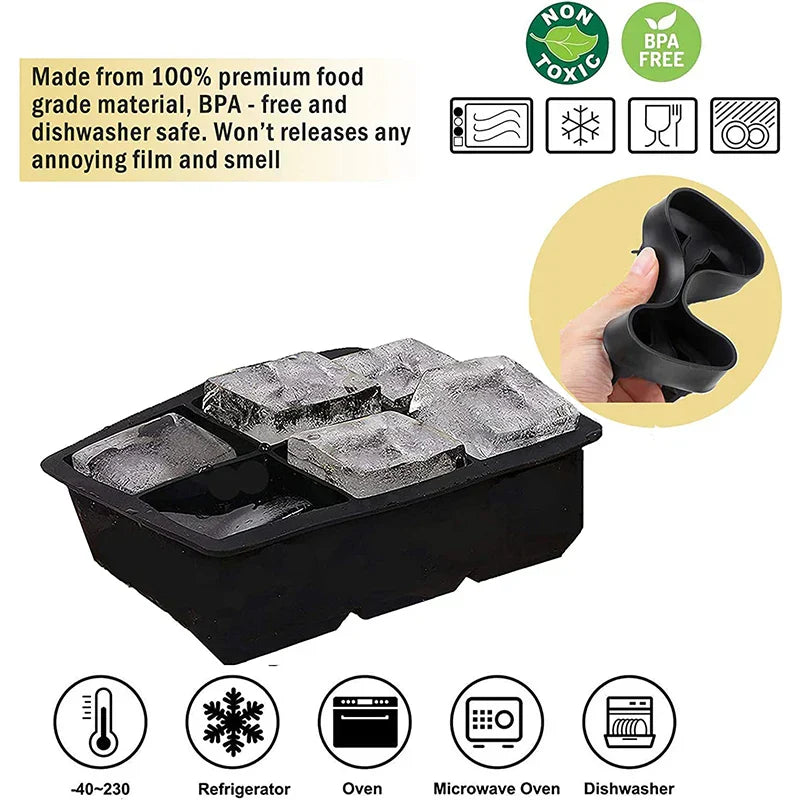 FrostForm Grand Moule à Glace en Silicone | Sans BPA & Flexible | Pour Glaces XXL, Cocktails & Cuisine | Facile à Nettoyer