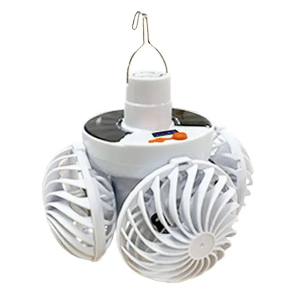 Lampe de Camping Solaire Ventolux avec Ventilateur | Pliable & Portable | 3 Vitesses de Vent & Éclairage LED | Pour Tente, Terrasse & Extérieur
