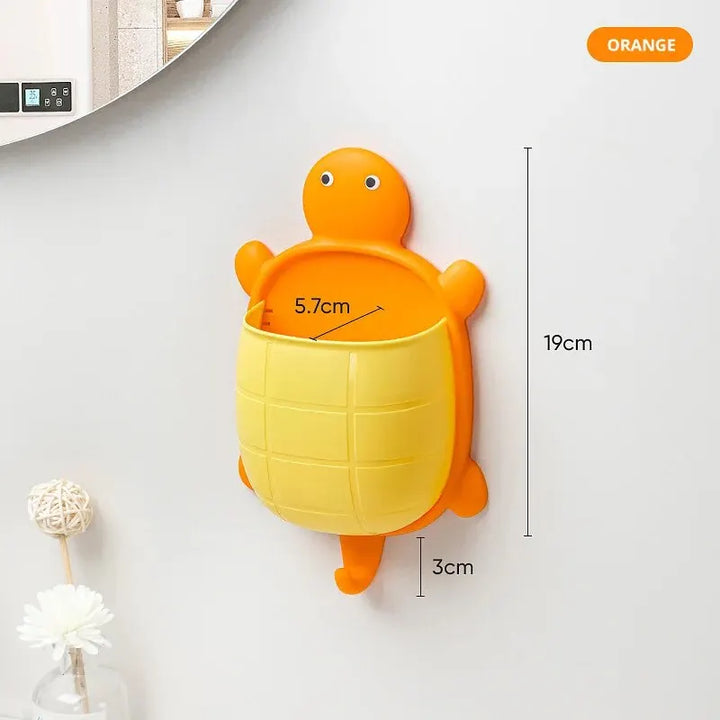 TurtleBox Support de rangement & porte-brosse à dents | Design mignon de tortue | 22×13×5,7 cm