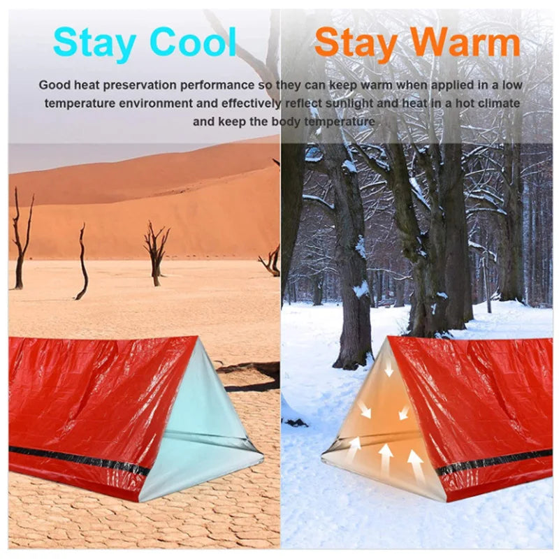 ThermoSafe Bivy | Sac de couchage d'urgence | Imperméable & Réfléchissant à la chaleur | Ultra léger pour le camping et les interventions de secours