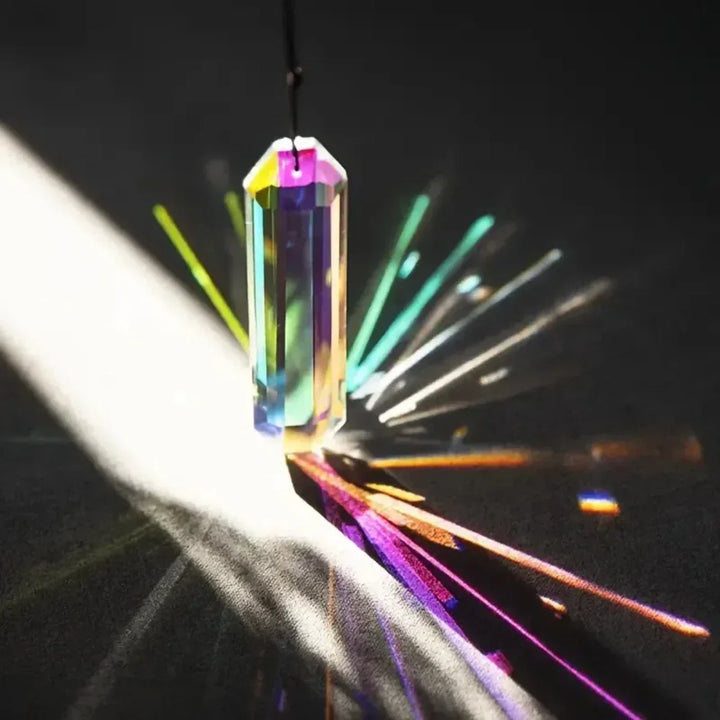 Ensemble de pendentifs en cristal Lichtara | 2 pièces de prisme arc-en-ciel pour fenêtres et jardin | Décoration pour la maison et l'extérieur