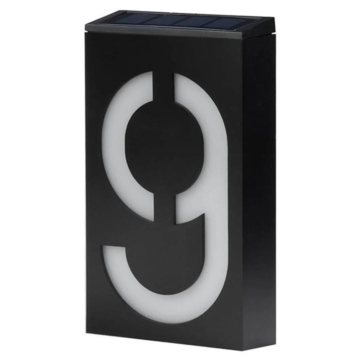 Numelux Lampe de numéro de maison solaire | LED Éclairée | Résistante aux intempéries IP55 | Lumière automatique dans l'obscurité
