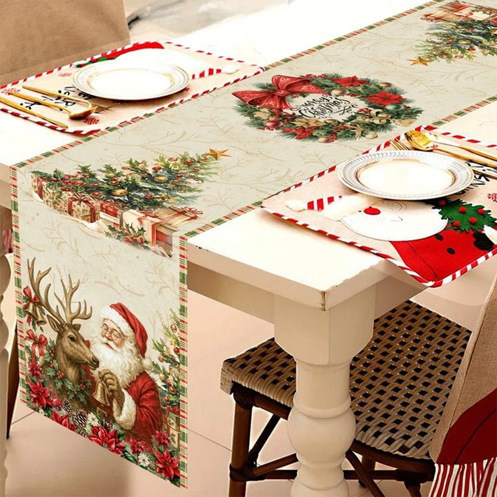 Chemin de table de Noël Festivia | 180×35 cm | Élégant & Festif | Décoration de table pour Noël & Nouvel An 2025/2026