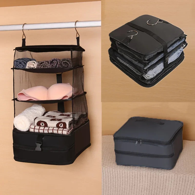 Voyatura Organisateur de Voyage Suspendu | Pliable & Gain de Place | Insère de Valise avec Grande Capacité pour Vêtements & Accessoires