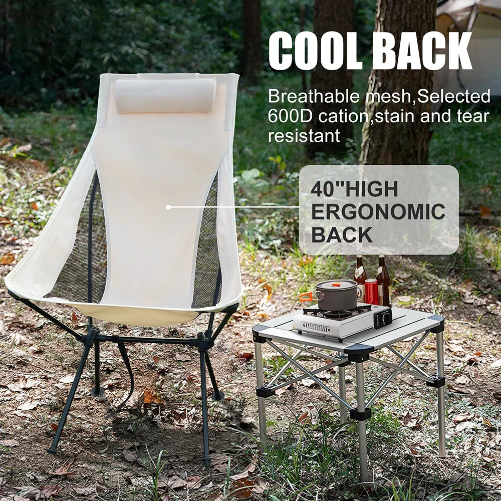 CAMPEROX Chaise pliante extérieure | Charge maximale de 150 kg | Cadre en aluminium et tissu résistant à la déchirure | Pour le camping, la plage et le jardin