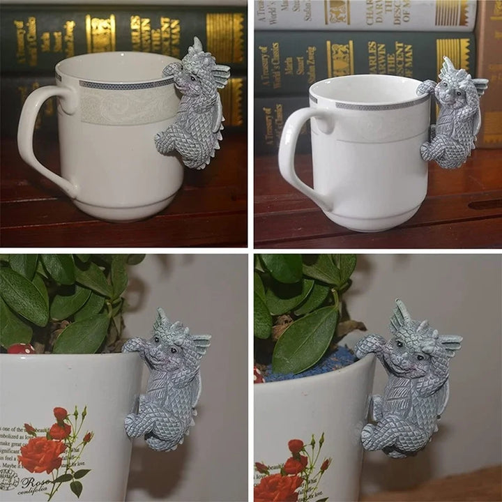 Figurines de dragons suspendues | Décor en résine résistant aux intempéries | Pour pots de fleurs et à la maison