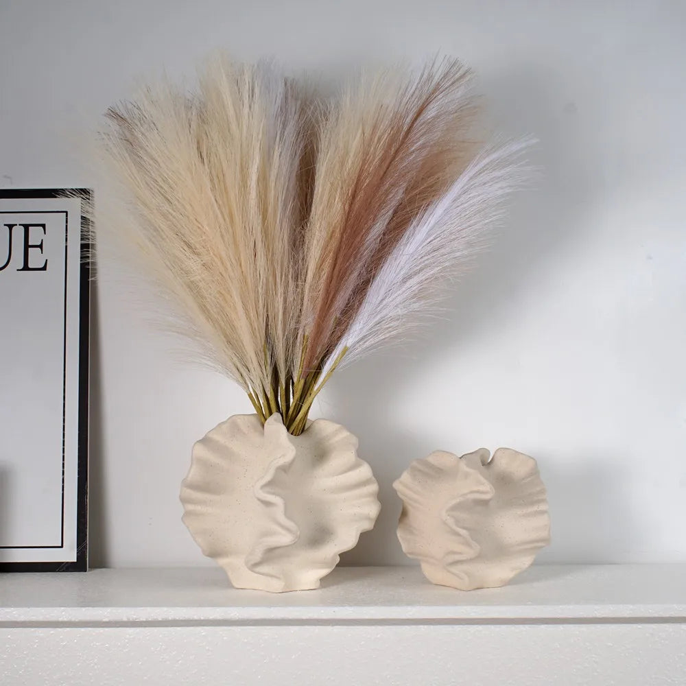 Scandiva | Vase en céramique en forme de corail | Design nordique | Beige mat