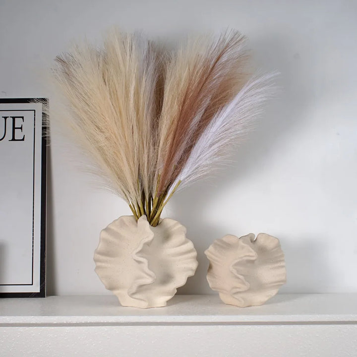Scandiva | Vase en céramique en forme de corail | Design nordique | Beige mat