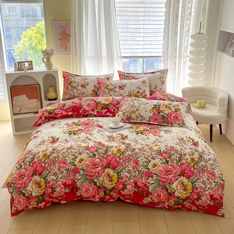 Ensemble de literie Floralis | 3 pièces | Microfibre | Imprimé floral & design réversible