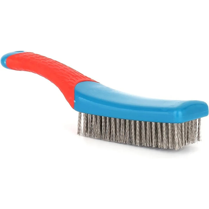 Brosse métallique METALGRIP en acier inoxydable | Extra robuste avec poignée ergonomique | Pour rouille, saleté et résidus de soudure