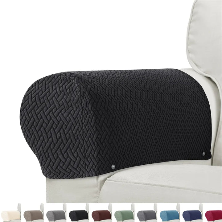 Ensemble de 2 housses de bras de fauteuil et de canapé Armluxe | Tissu jacquard | Protection contre la poussière et la saleté | Antidérapant et lavable
