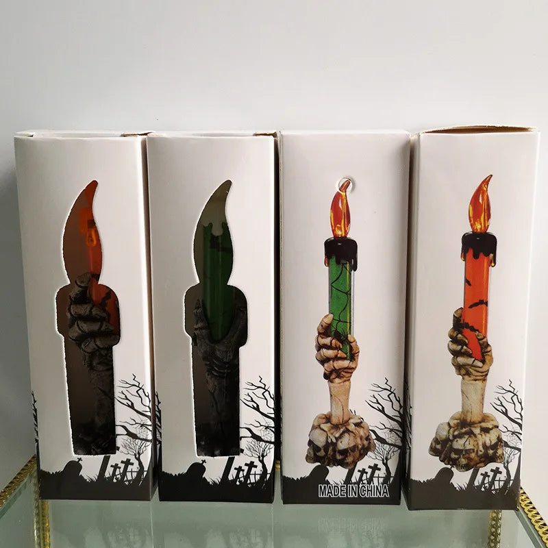 SpookyGlow | Bougies LED Halloween | Citrouille, squelette & fantôme | Décoration de fête & d'intérieur